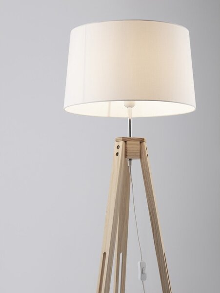 Bela/v naravni barvi stoječa svetilka (višina 145 cm) Leroy – Nova Luce