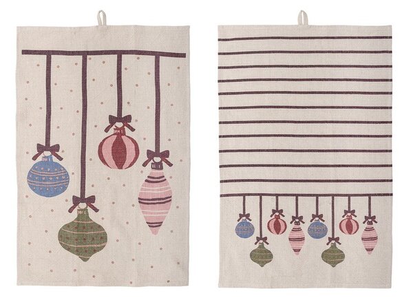 Bombažne kuhinjske krpe v kompletu 2 ks z božičnim motivom 71x45 cm Ornamentia – Bloomingville
