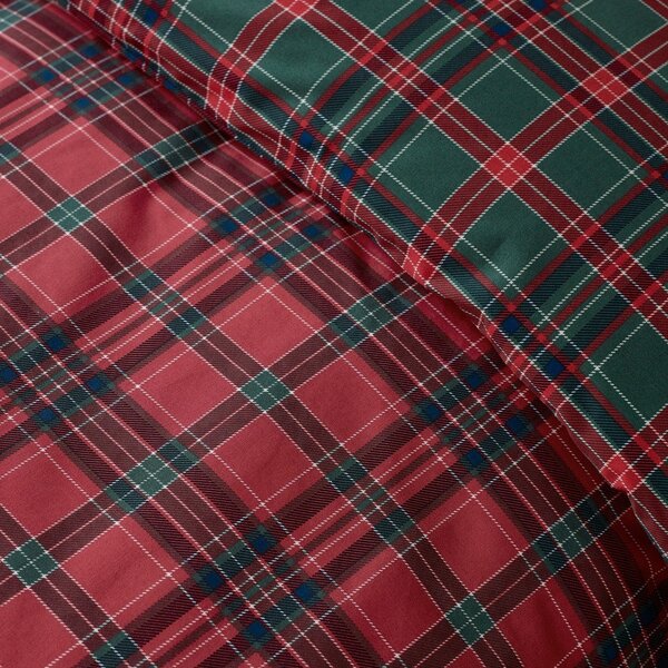 Rdeča/temno zelena enojna posteljnina 135x200 cm Tartan Check – Catherine Lansfield