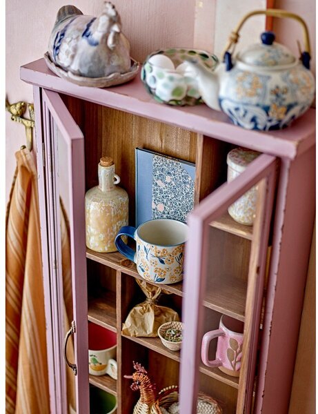 Prašno rožnata vitrina iz masivne jelke 50x80x14 cm Hazem – Bloomingville