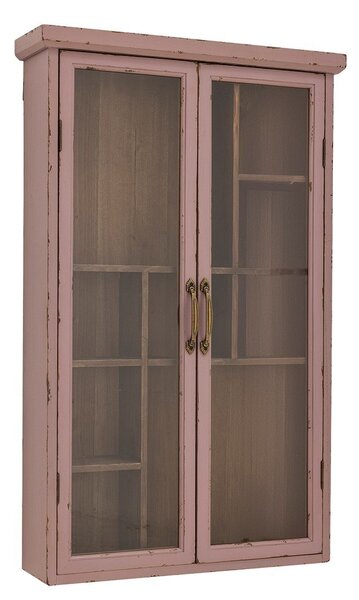 Prašno rožnata vitrina iz masivne jelke 50x80x14 cm Hazem – Bloomingville
