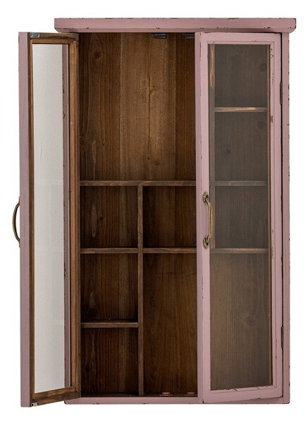 Prašno rožnata vitrina iz masivne jelke 50x80x14 cm Hazem – Bloomingville