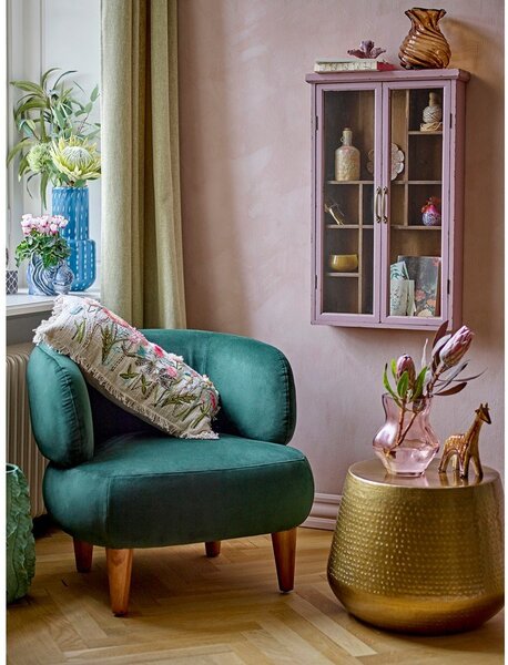 Prašno rožnata vitrina iz masivne jelke 50x80x14 cm Hazem – Bloomingville