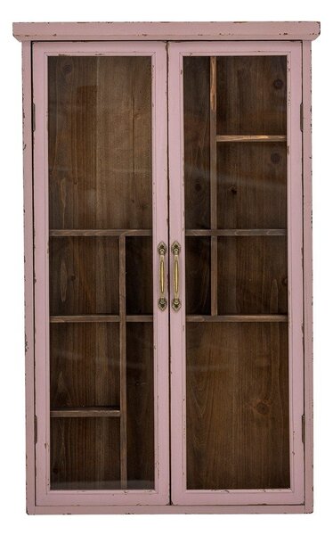 Prašno rožnata vitrina iz masivne jelke 50x80x14 cm Hazem – Bloomingville