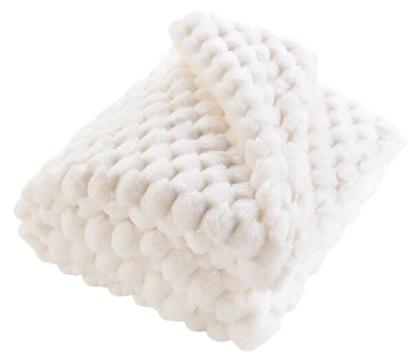 Kremno bela odeja iz mikropliša 220x240 cm Frosty – douceur d'intérieur