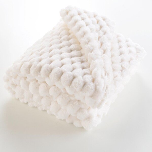 Kremno bela odeja iz mikropliša 220x240 cm Frosty – douceur d'intérieur