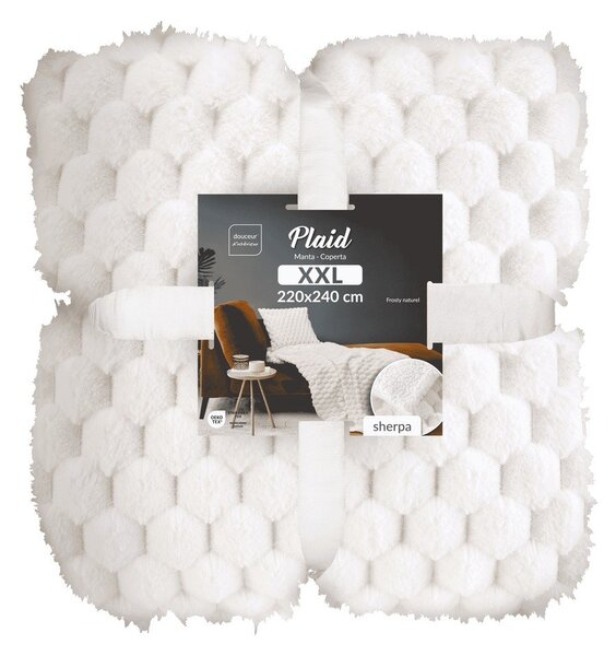 Kremno bela odeja iz mikropliša 220x240 cm Frosty – douceur d'intérieur