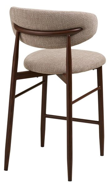 Bež/temno rjav oblazinjen barski stol (višina sedeža 65 cm) Levanto – House Nordic