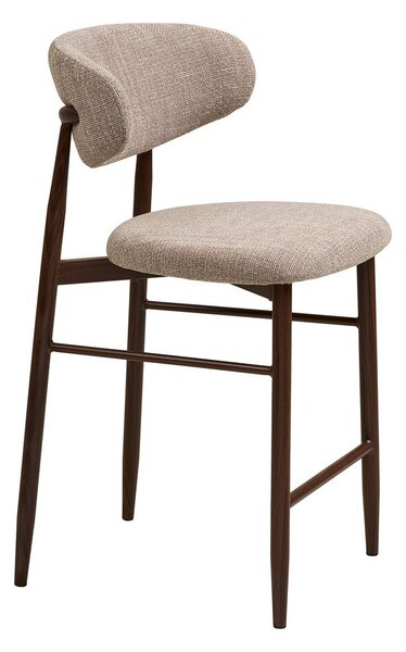 Bež/temno rjav oblazinjen barski stol (višina sedeža 65 cm) Levanto – House Nordic