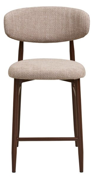 Bež/temno rjav oblazinjen barski stol (višina sedeža 65 cm) Levanto – House Nordic