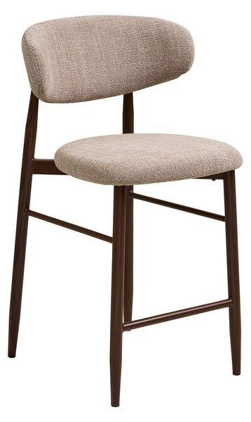 Bež/temno rjav oblazinjen barski stol (višina sedeža 65 cm) Levanto – House Nordic