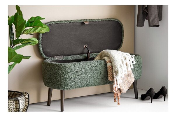 Zelena klop iz tkanine bouclé Harlow – House Nordic