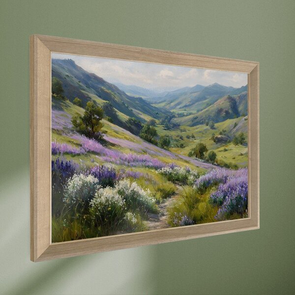 Tiskana slika z okvirjem 75x56 cm Violet Hills – Styler