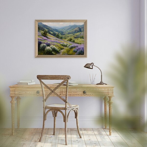 Tiskana slika z okvirjem 75x56 cm Violet Hills – Styler