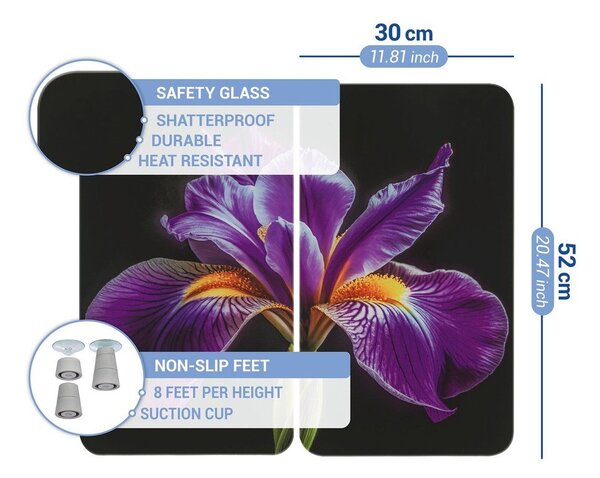 Zaščitne plošče za štedilnik 2 ks iz kaljenega stekla 52x30 cm Iris – Wenko