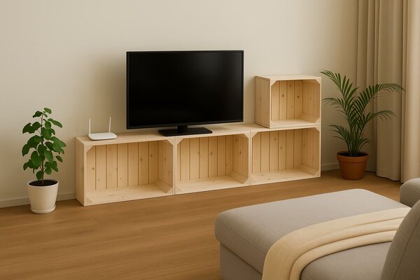 ATMOWOOD Leseni zaboji komplet za dnevno sobo 160 x 60 x 24 cm