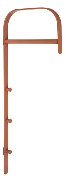 Kovinsko stensko stojalo za oblačila v konjak rjavi barvi 30x80x3 cm Gresto – House Nordic