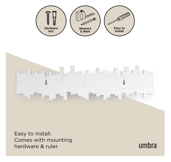 Bel plastičen stenski obešalnik 72 cm Sticks – Umbra