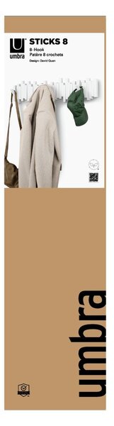 Bel plastičen stenski obešalnik 72 cm Sticks – Umbra
