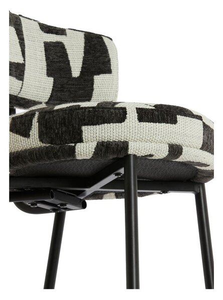 Črn/kremno bel oblazinjen barski stol Harvie – Light & Living