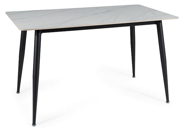 Jedilna miza RION 130x70 cm s keramično ploščo, beli marmor