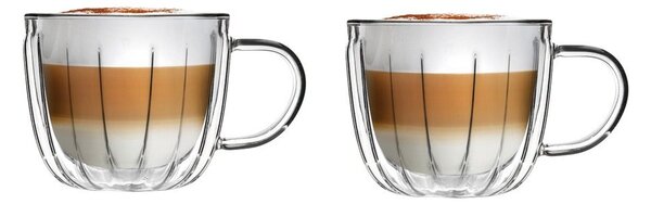 Steklene skodelice v kompletu za kapučino 2 ks 350 ml Tulip – Vialli Design