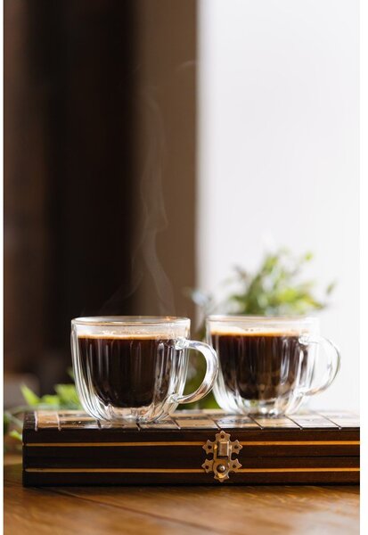 Steklene skodelice v kompletu za kapučino 2 ks 350 ml Tulip – Vialli Design