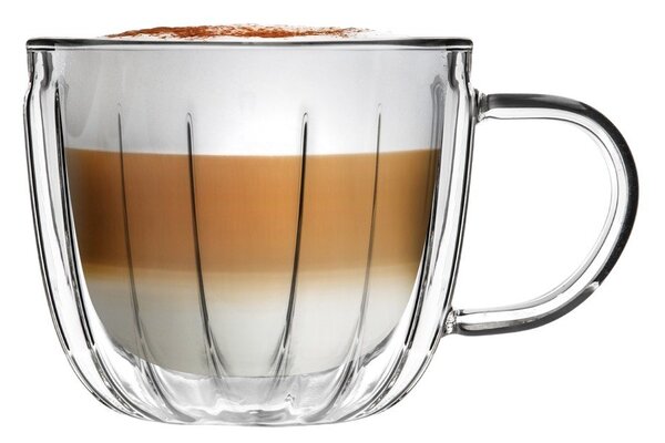 Steklene skodelice v kompletu za kapučino 2 ks 350 ml Tulip – Vialli Design