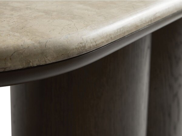 Stranska mizica z marmorno mizno ploščo v temni naravni barvi 38x120 cm Piazze – Unique Furniture