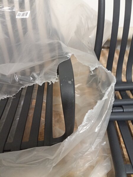 AKCIJA Plastični stol TREGO z naslonjali za roke, antracit, II. kakovost