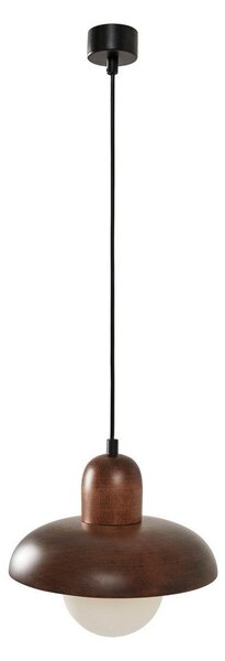 Rjava viseča svetilka z lesenim senčilom ø 25 cm Elsa – Opviq lights