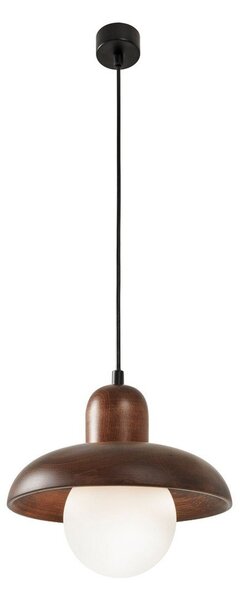 Rjava viseča svetilka z lesenim senčilom ø 25 cm Elsa – Opviq lights