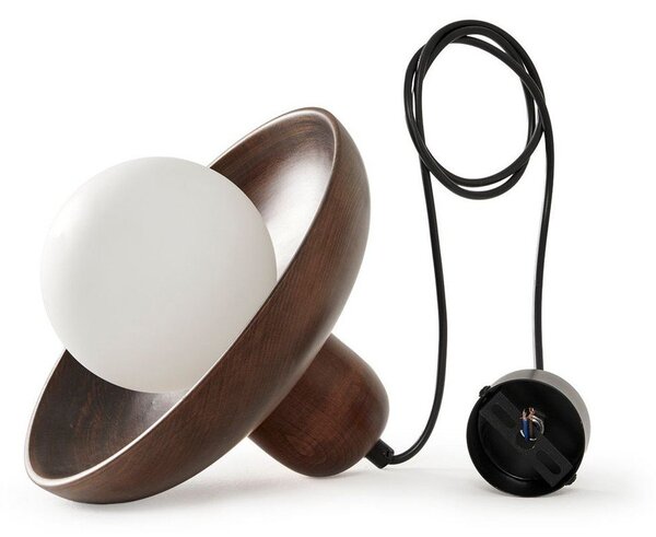 Rjava viseča svetilka z lesenim senčilom ø 25 cm Elsa – Opviq lights