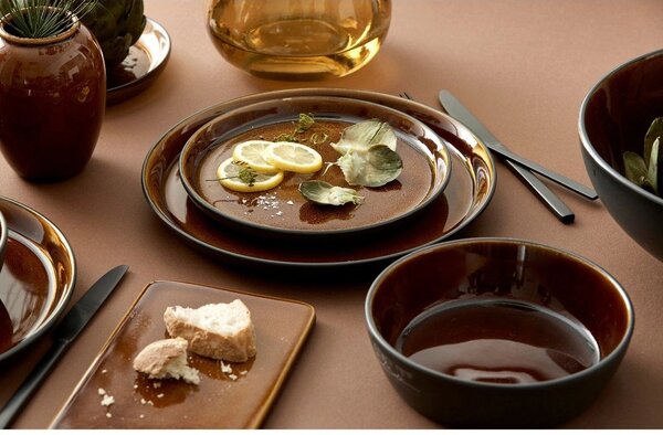 Črna/jantarna skledica za ramen iz kamenine Gastro Black/Amber – Bitz