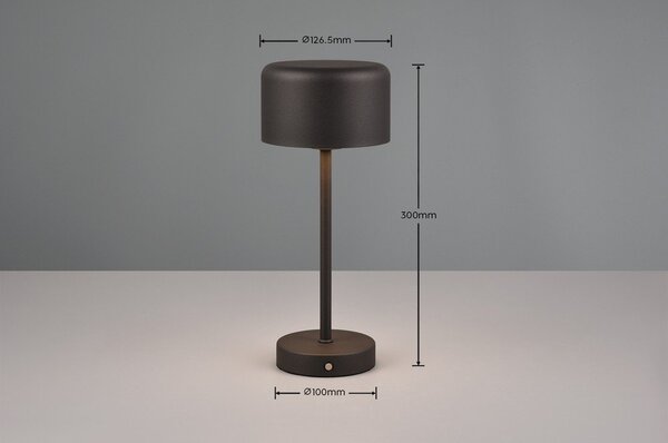 Mat črna LED zatemnitvena namizna svetilka (višina 30 cm) Jeff – Reality
