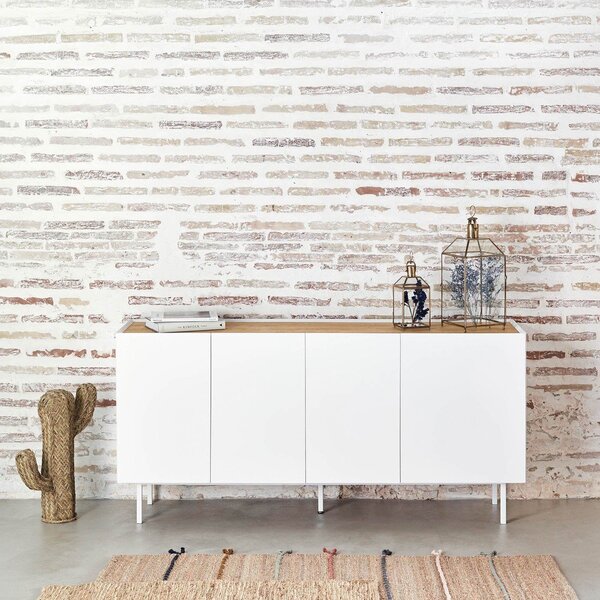 Bela komoda v hrastovem dekorju 165x78 cm Arista – Teulat