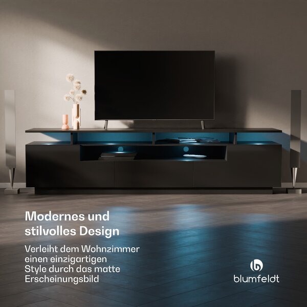 Blumfeldt Perth Lowboard, TV omarica, 195 x 50 x 44 cm, LED