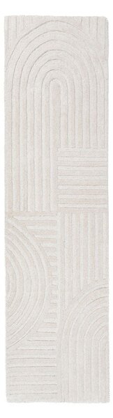 Slonokoščen ročno tkan volnen tekač 60x230 cm Zen Garden – Flair Rugs