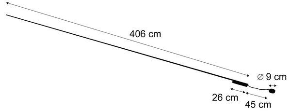 Modern railsysteem zwart 1-fase 600 cm - Magnetic