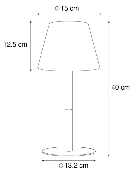 Set 2 polnilnih namiznih svetilk črne barve 40 cm IP54 - Jude