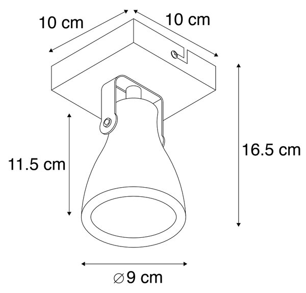 Komplet 2 industrijskih listov siv beton 1-light - Creto