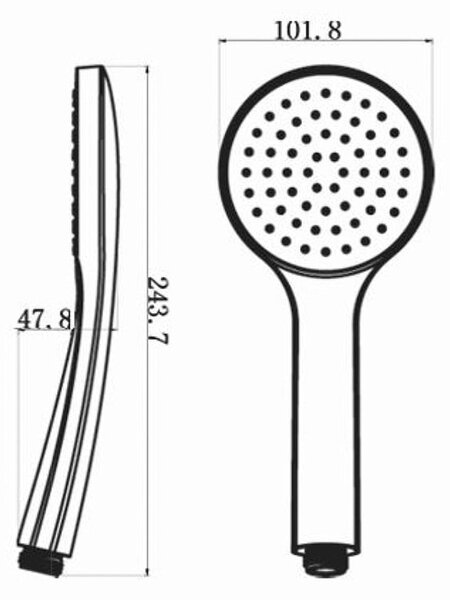 Mat črna plastična tuš ročka ø 10 cm – Sapho