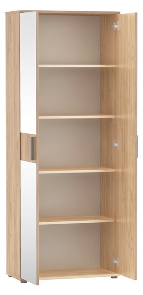KONDELA Omara z ogledalom, dvodelna, hrast artisan, SERVO TYP 7