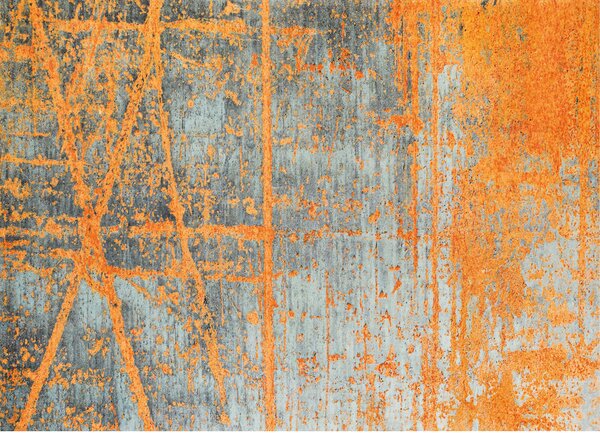 RAVNO TKANA PREPROGA Rustic 170/240 cm potiskano siva, oranžna