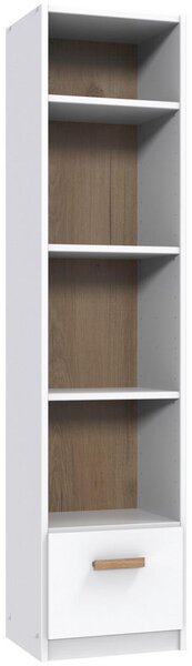 REGAL 47/197/40 cm bela, barve hrasta