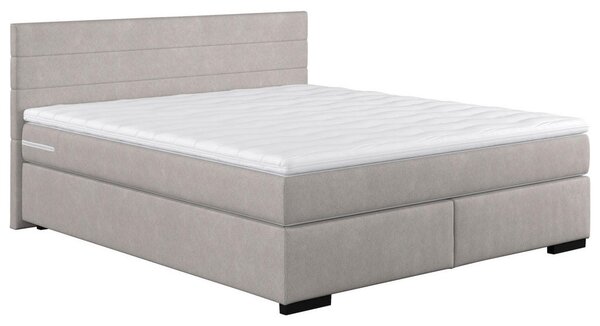 POSTELJA Z VZMETNICO 160 cm x 200 cm , les, tekstil, leseni material srebrne barve