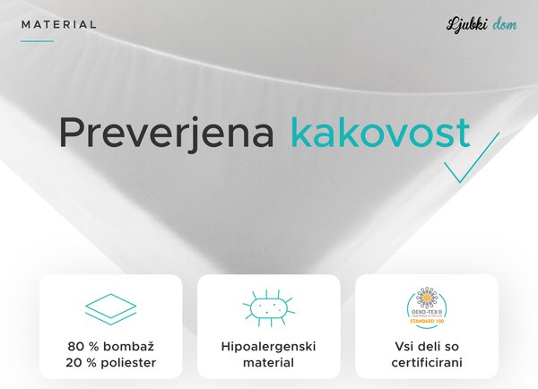 Nepremočljiva frotirna zaščita za vzmetnico GUARD 80 x 160 cm