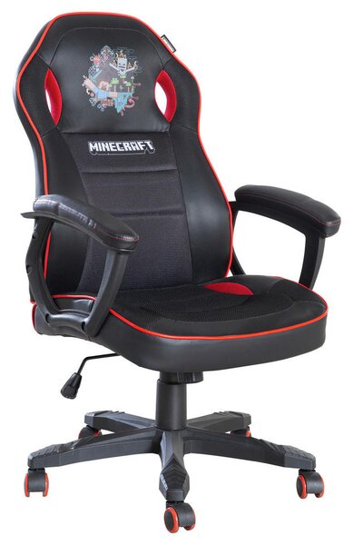 GAMING STOL umetna masa, tekstil črna