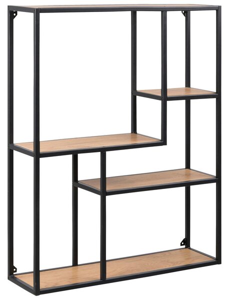 STENSKI REGAL 75/91/20 cm črna, barve hrasta