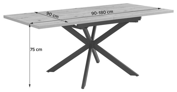 Mömax Jedilna Miza Elio, Barva Hrasta, 90-180x90